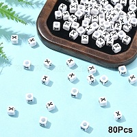 Акриловые бусины с горизонтальными отверстиями&nbsp;OACR-YW0002-08X