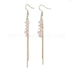 Натуральный розовый кварц обручальные серьги&nbsp;EJEW-JE06712-01