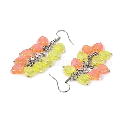 Серьги с подвесками из прозрачного акрила в форме сердца&nbsp;EJEW-JE06365-04