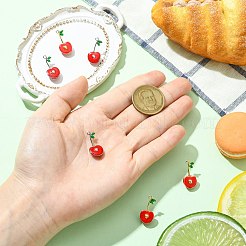 6 шт. 2-х цветные подвески из вишневой латуни с эмалью&nbsp;KK-CJ0003-18