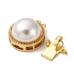 Латунные застежки из прозрачного кубического циркония с микропаве&nbsp;KK-D378-13G