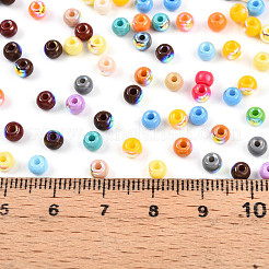 Гальванизированные непрозрачные цвета стеклянные бусины&nbsp;SEED-N007-06