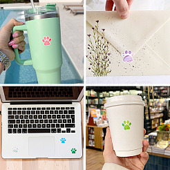 2 рулон 2-цветных бумажных наклеек с отпечатками собачьих лап&nbsp;DIY-TA0011-56