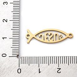 201 нержавеющая сталь полые религиозные подвески-фигурки с изображением рыбы-иисуса&nbsp;STAS-V014-03G