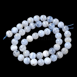 Нити натуральных голубых кружевных агатовых бусин&nbsp;G-F222-29-8mm-1