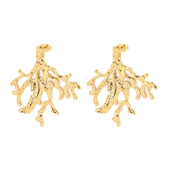 Серьги-гвоздики с кораллами из нержавеющей стали 304&nbsp;EJEW-I320-09G