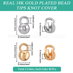 80 шт. 2-х цветные латунные наконечники для бусин&nbsp;KK-BBC0023-36