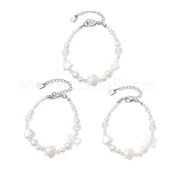 3шт. АБС-пластиковые браслеты с имитацией жемчуга для женщин&nbsp;BJEW-JB11872