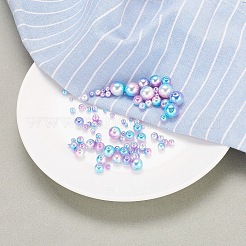 420шт 7 стиля радуги абс пластик имитация жемчуга&nbsp;OACR-YW0001-06
