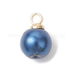 Круглые подвески из перламутрового стекла с латунными креплениями&nbsp;PALLOY-JF04897