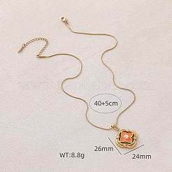 Женские кулоны-клеверы из хирургической нержавеющей стали 316 с эмалью и искусственным жемчугом&nbsp;LY2374