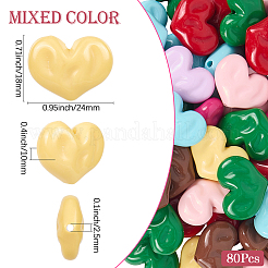 80 шт. Непрозрачные акриловые бусины&nbsp;OACR-SP0001-44