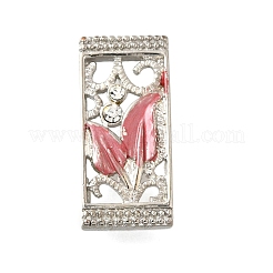 Латунный хрустальный стразы прямоугольник с листиком многорядные звенья&nbsp;KK-P306-16P