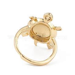 Регулируемое кольцо с кубическим цирконием в виде черепахи&nbsp;RJEW-L100-022G