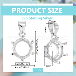 1 шт. 925 оправы для подвески из стерлингового серебра в форме кабошона&nbsp;STER-BC0003-55B