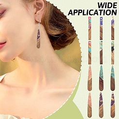 12шт 6 стиля подвески из прозрачной смолы и орехового дерева&nbsp;RESI-YW0002-13