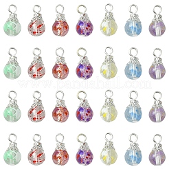 56шт 7 цвета стеклянные подвески&nbsp;PALLOY-YW00050