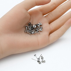 100 шт. фурнитура для сережек-гвоздиков из нержавеющей стали 304&nbsp;STAS-YW0001-43F