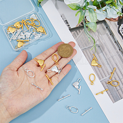 24 комплект 4 стилей сплава застежки-тоггл&nbsp;FIND-FH0008-12