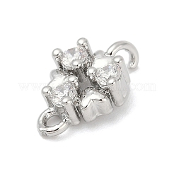 Шармы-соединители из латуни с микропаве из прозрачного кубического циркония&nbsp;LS-KK-Z094-08P-01
