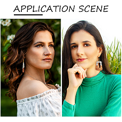 26шт 13 стиля подвески из непрозрачной смолы и орехового дерева с принтом&nbsp;RESI-TA0001-89