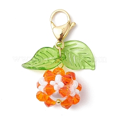 Подвесные украшения из акрила и стеклянного жемчуга&nbsp;HJEW-MZ00219-05