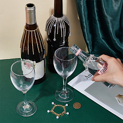 4 шт. подвески для бокалов вина из латуни и железа со стразами&nbsp;HJEW-OC00282