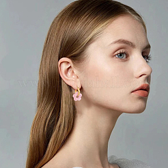 7 пара серег-колец в форме цветка из нержавеющей стали 304&nbsp;EJEW-AR00007