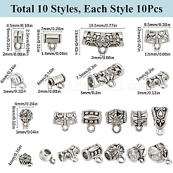 100 шт. 10 стиля тибетского стиля сплава подвески звенья&nbsp;TIBE-SC0002-19