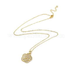 Колье из золотой латуни со стразами и цепочками-тросами&nbsp;LS-NJEW-P278-A05