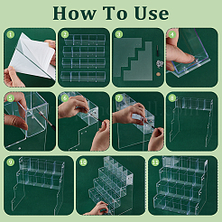 4-уровневый акриловый органайзер для маркеров&nbsp;ODIS-WH0043-190B