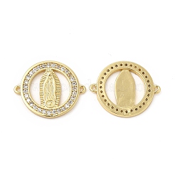 Шармы-соединители из латуни с микропаве из прозрачного кубического циркония&nbsp;KK-E068-VB354