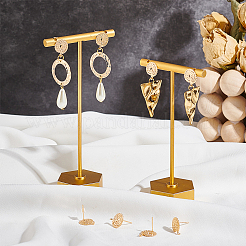 16 шт. латунная плоская круглая фурнитура для сережек-гвоздиков&nbsp;KK-BC0013-75