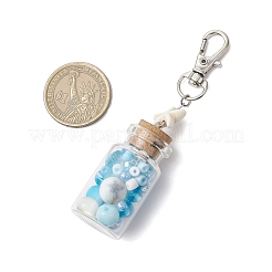 2 шт. стеклянная бутылка желаний внутри лэмпворк и стеклянные бусины подвеска украшения&nbsp;HJEW-JM03259