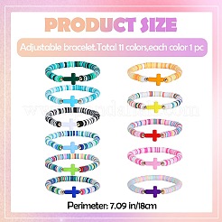 11шт браслеты из полимерной глины&nbsp;BJEW-SW001596