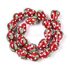 Бусины ручной работы в технике лэмпворк с неровностями&nbsp;LAMP-N033-02C