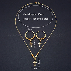 Комплекты из латунных подвесок-крестов и серег-колец&nbsp;FS-WGF4D6C-01