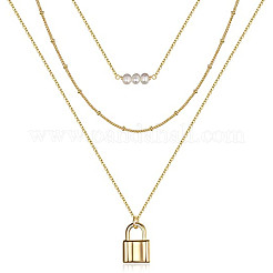 Модный ретро сплав и подвеска из искусственного жемчуга 3 слой ожерелья&nbsp;FS-WG087D1-08