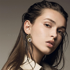 3 комплект из 3-х асимметричных серег с зубчатым колесом из сплава&nbsp;EJEW-FI0001-93