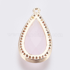 Латунь стекло кулоны&nbsp;KK-O105-01KCG-C