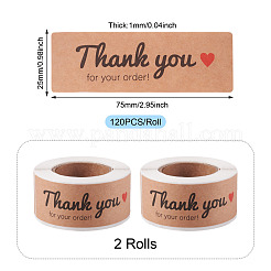 2 рулон прямоугольных бумажных наклеек с надписью «Спасибо»&nbsp;DIY-TA0013-47A