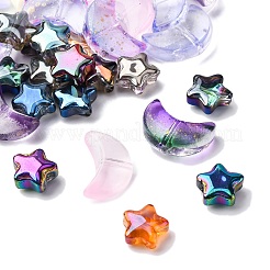 40 шт. 2 стиля гальванизированной прозрачной стеклянной бусины&nbsp;EGLA-FP0001-01