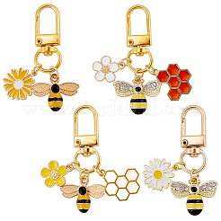 4 шт. подвеска из эмалевого сплава в виде пчел&nbsp;HJEW-SC00168