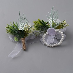 Корсаж и брошь из шелковой ткани&nbsp;AJEW-WH0248-60