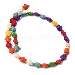 Синтетических нитей бирюзовые бусы&nbsp;G-E456-35D-8x10mm-04