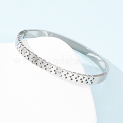 Женские браслеты-шарниры из нержавеющей стали 304 с микропаве из кубических цирконий&nbsp;BJEW-Z146-02P