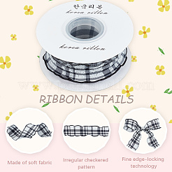 10 ярд льняной ленты с принтом в клетку OCOR-WH20001-13B