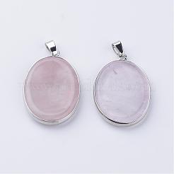 Подвески из натурального розового кварца&nbsp;G-R413-12