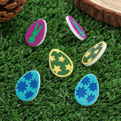 3 пара акриловых сережек-гвоздиков на пасхальную тематику&nbsp;FS-WG03FB9-01