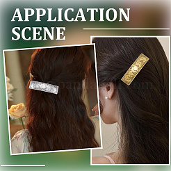 2 шт. 2-цветные прямоугольные заколки для волос с рисунком фаз Луны из сплава&nbsp;PHAR-CP0001-22